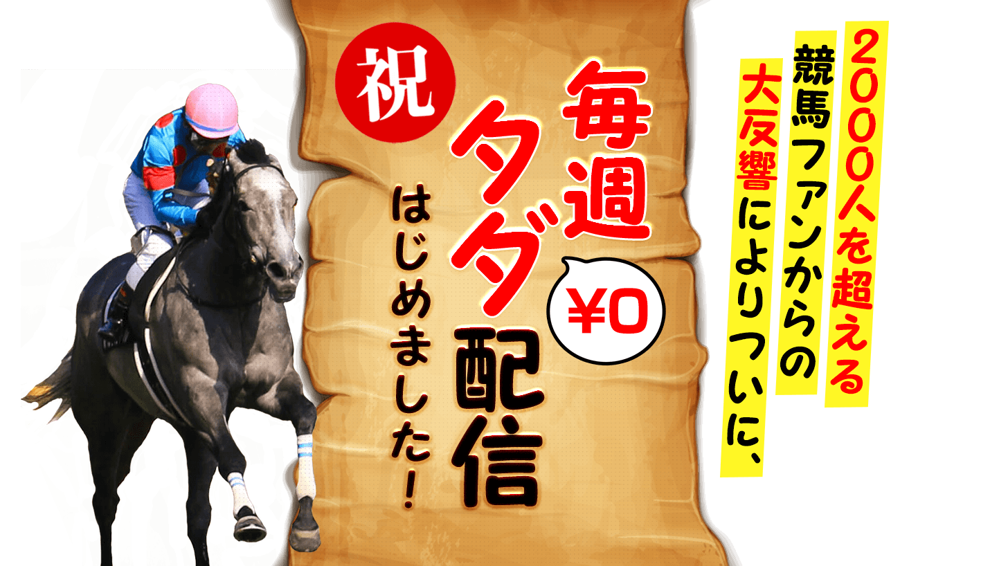 2000人を越える競馬ファンからの大反響によりついに、㊗毎週タダ配信はじめました！